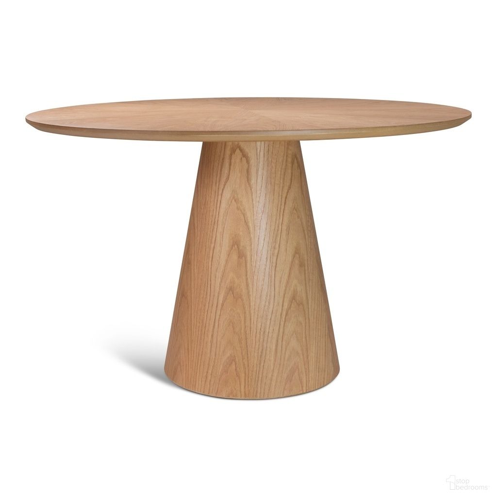 The appearance of Mona Wooden Dining Table In Domasco designed by Urbia in the modern / contemporary interior design. This domasco piece of furniture was selected by 1StopBedrooms from Modern Brazilian Collection to add a touch of cosiness and style into your home. Sku: BSM-208211-06. Table Base Style: Pedestal. Table Top Shape: Round. Material: Wood. Size: 47".