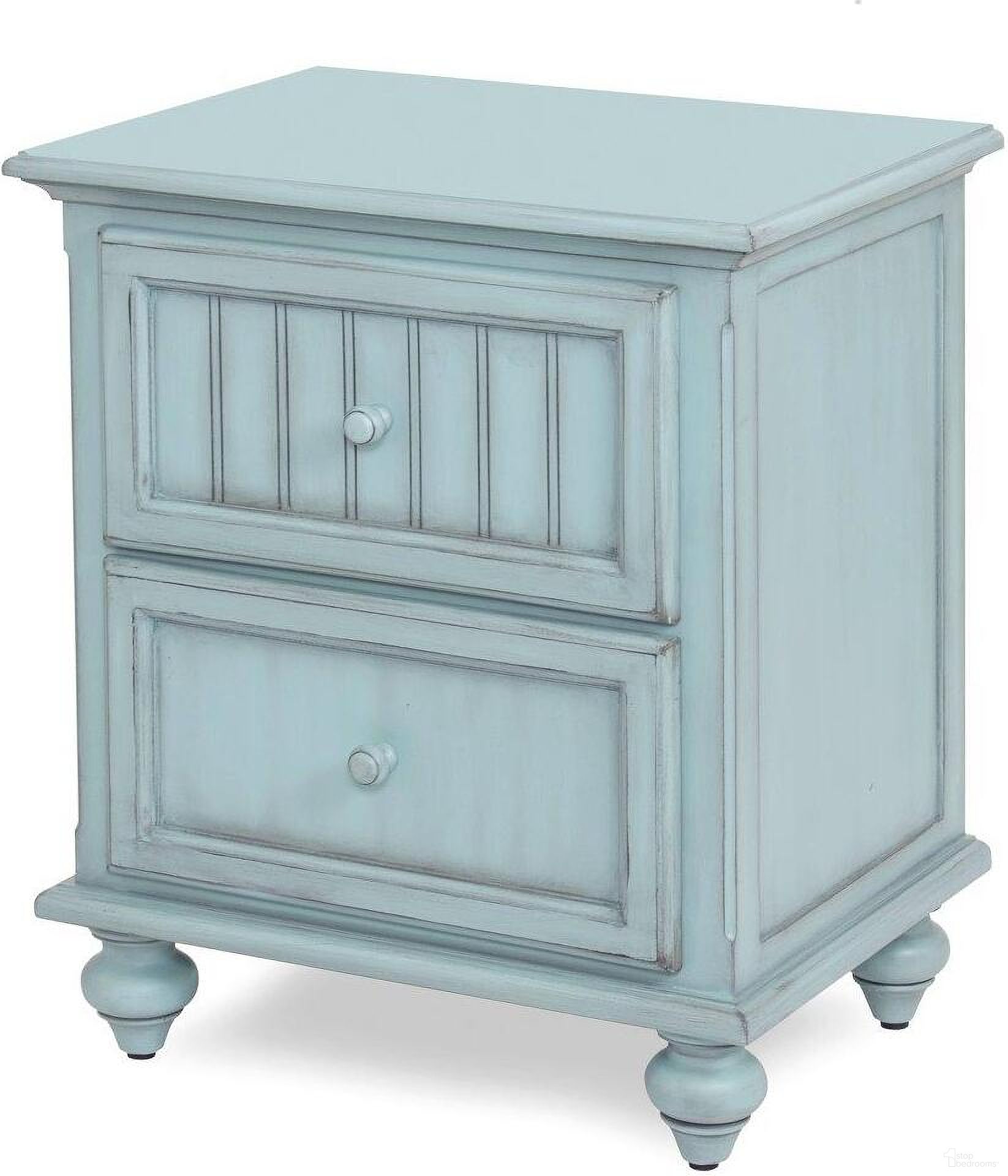 The appearance of Monaco 2 Drawer Nightstand In Blue designed by Sea Winds Trading in the transitional interior design. This blue piece of furniture was selected by 1StopBedrooms from Monaco Collection to add a touch of cosiness and style into your home. Sku: B81832-BLEU. Material: Wood.