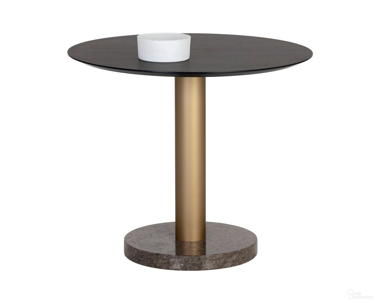 Monaco 35.5 Inch Monaco Bistro Table In Gold and Charcoal Grey