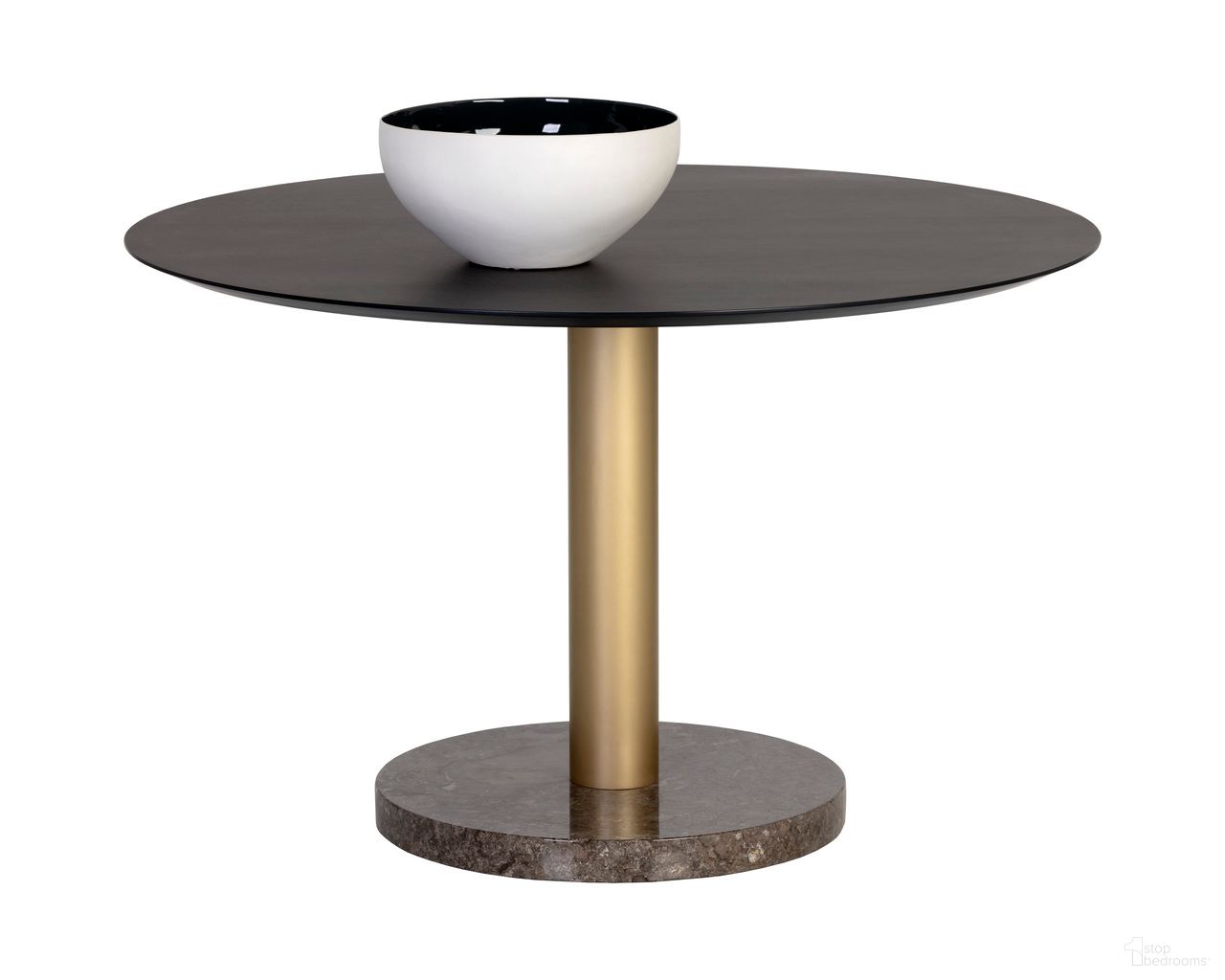 Monaco 48 Inch Monaco Dining Table In Gold and Charcoal Grey