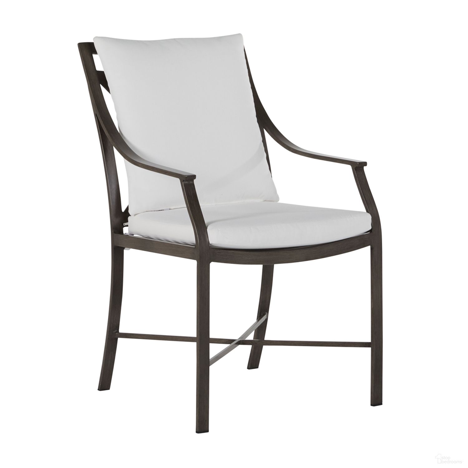 The appearance of Monaco Aluminum Arm Chair In Cabana Stripe Fossil designed by Summer Classics in the traditional interior design. This cabana stripe fossil piece of furniture was selected by 1StopBedrooms from Monaco Collection to add a touch of cosiness and style into your home. Sku: 342031+C359439N. Material: Aluminum.