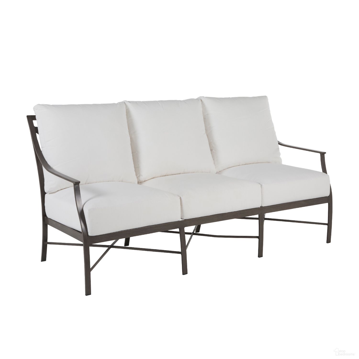The appearance of Monaco Aluminum Sofa In Verona Fossil designed by Summer Classics in the traditional interior design. This verona fossil piece of furniture was selected by 1StopBedrooms from Monaco Collection to add a touch of cosiness and style into your home. Sku: 342631+C388P3120N. Material: Aluminum.