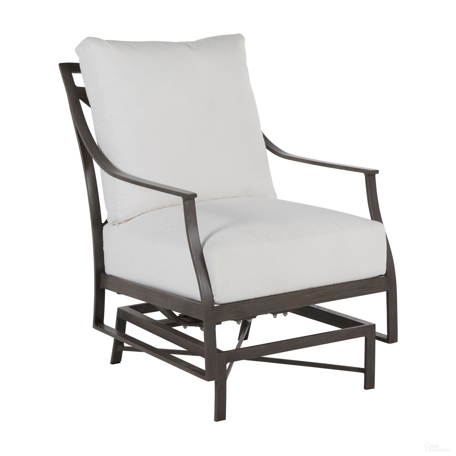 The appearance of Monaco Aluminum Spring Lounge In Cabana Stripe Fossil designed by Summer Classics in the traditional interior design. This cabana stripe fossil piece of furniture  was selected by 1StopBedrooms from Monaco Collection to add a touch of cosiness and style into your home. Sku: 342531+C389P439N. Material: Aluminum.