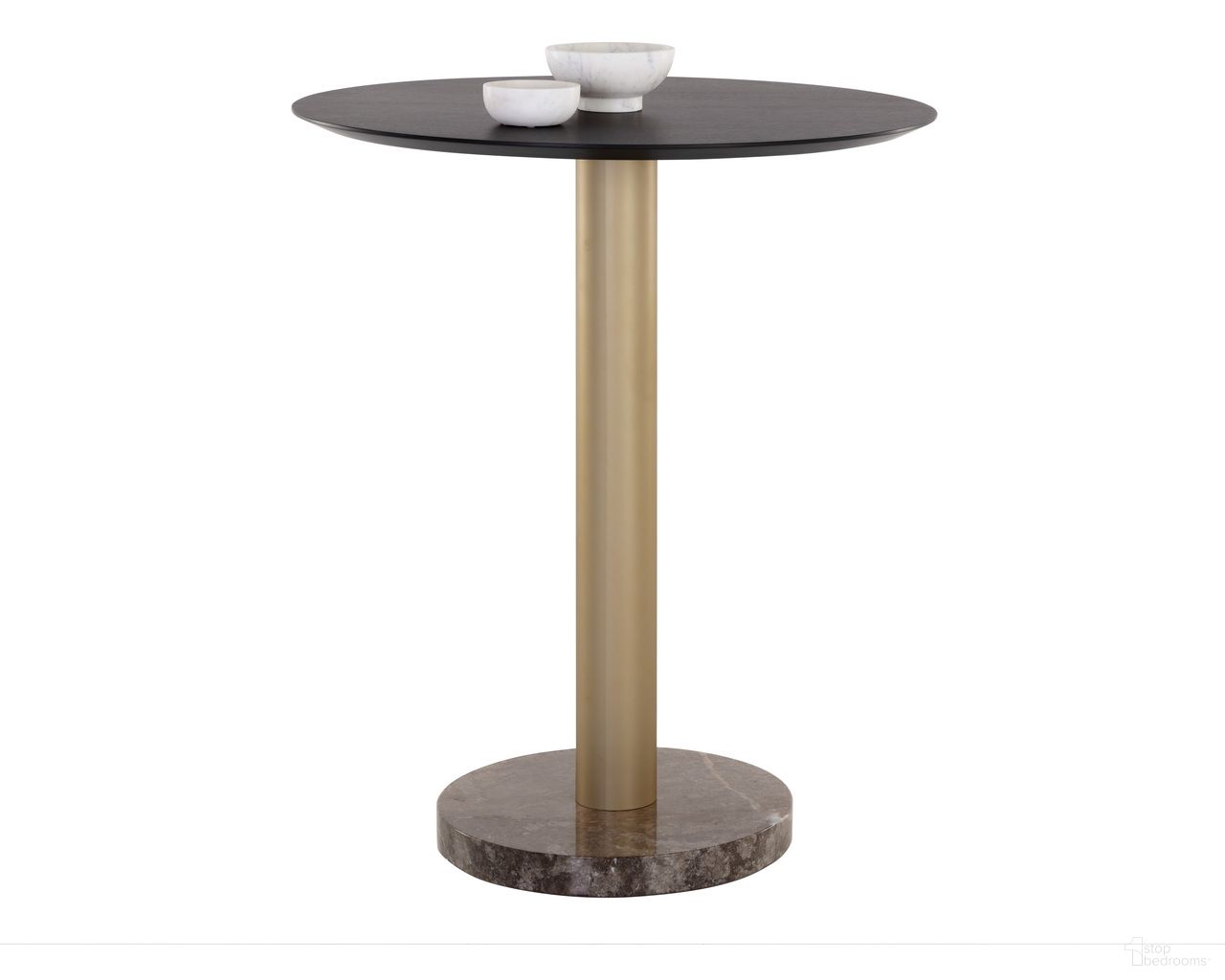 Monaco Bar Table In Gold and Charcoal Grey