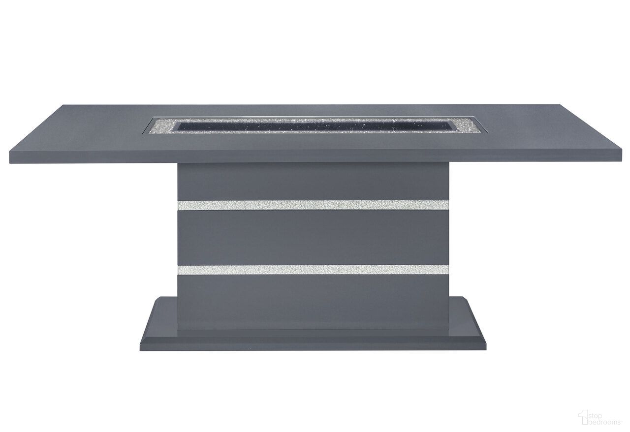 The appearance of Monaco Dining Table In Dark Grey designed by Global Furniture USA in the modern / contemporary interior design. This dark grey piece of furniture  was selected by 1StopBedrooms from Monaco Collection to add a touch of cosiness and style into your home. Sku: MONACO-DT-DARK GREY-TOP & BASE;MONACO-DT-DARK GREY-CLMN. Table Base Style: Pedestal. Table Top Shape: Rectangular. Size: 39" x 79". Material: Chip Board.