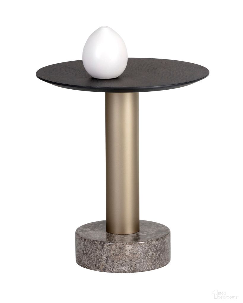 Monaco End Table In Gold and Charcoal Grey