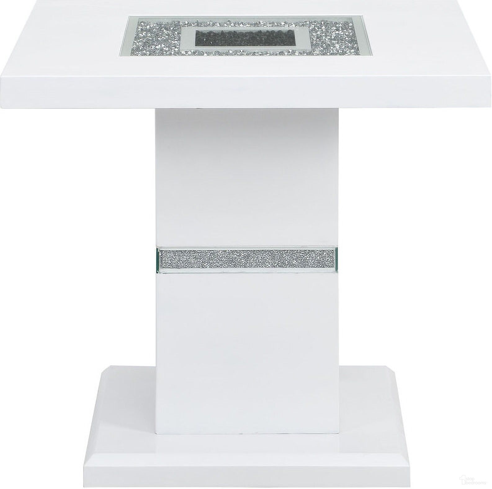 The appearance of Monaco End Table In White designed by Global Furniture USA in the modern / contemporary interior design. This white piece of furniture was selected by 1StopBedrooms from Monaco Collection to add a touch of cosiness and style into your home. Sku: MONACO-ET-WHT-CLMN;MONACO-ET-WHT-TOP & BASE. Material: Chip Board.