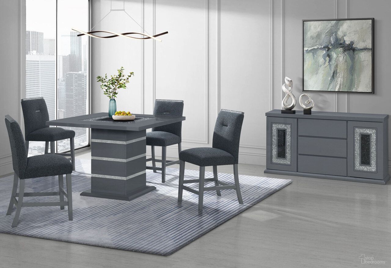 The appearance of Monaco Home Bar Set In Dark Grey designed by Global Furniture USA in the modern / contemporary interior design. This dark grey piece of furniture  was selected by 1StopBedrooms from Monaco Collection to add a touch of cosiness and style into your home. Sku: MONACO-BT-DARK GREY-CLMN;MONACO-BT-DARK GREY-TOP & BASE;MONACO-BS-DARK GREY-N;MONACO-BS-DARK GREY-N. Table Base Style: Pedestal. Material: MDF.