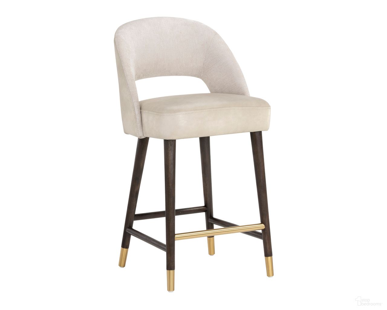 Monae Counter Stool In Bravo Cream and Polo Club Muslin