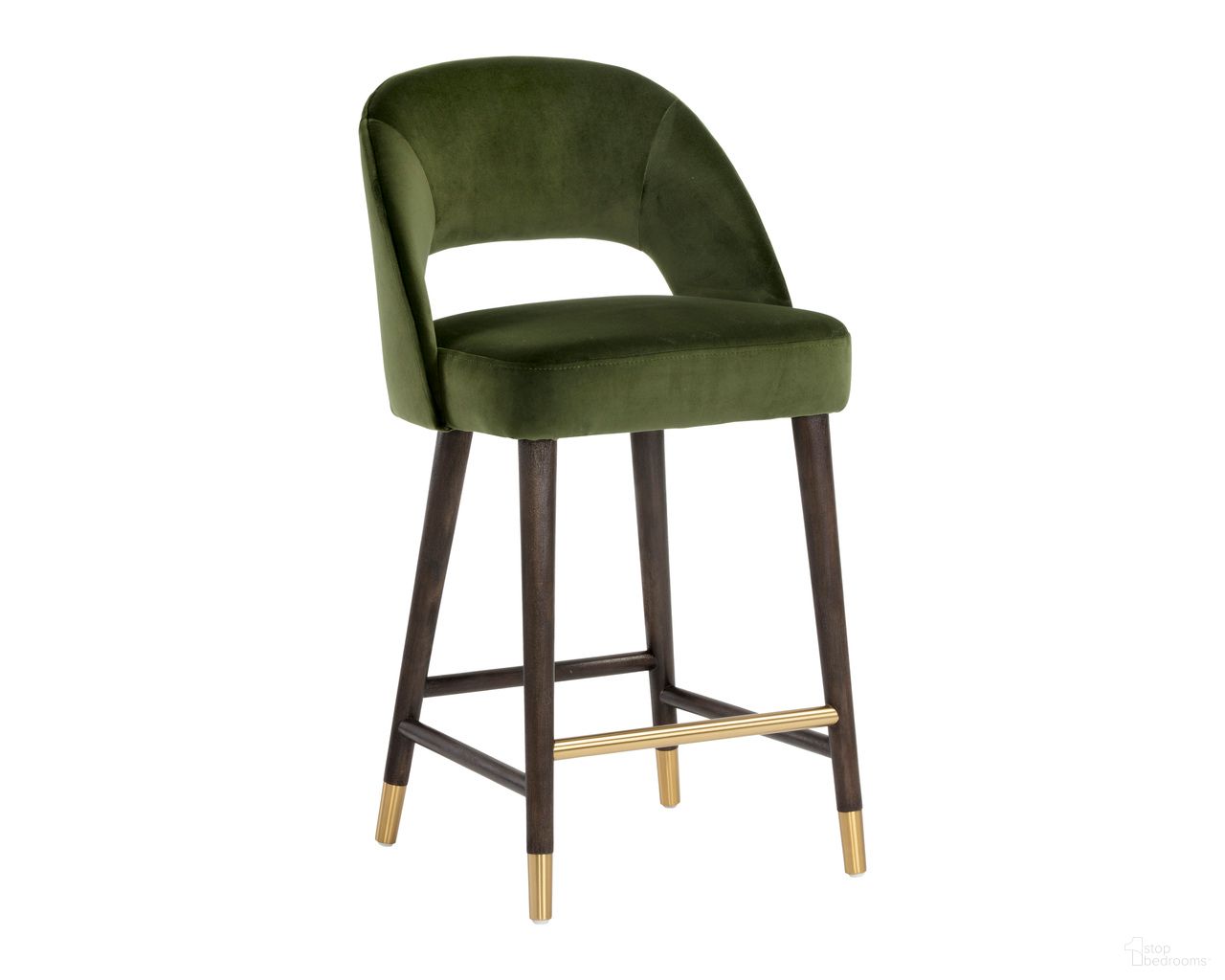 Monae Counter Stool In Moss Green