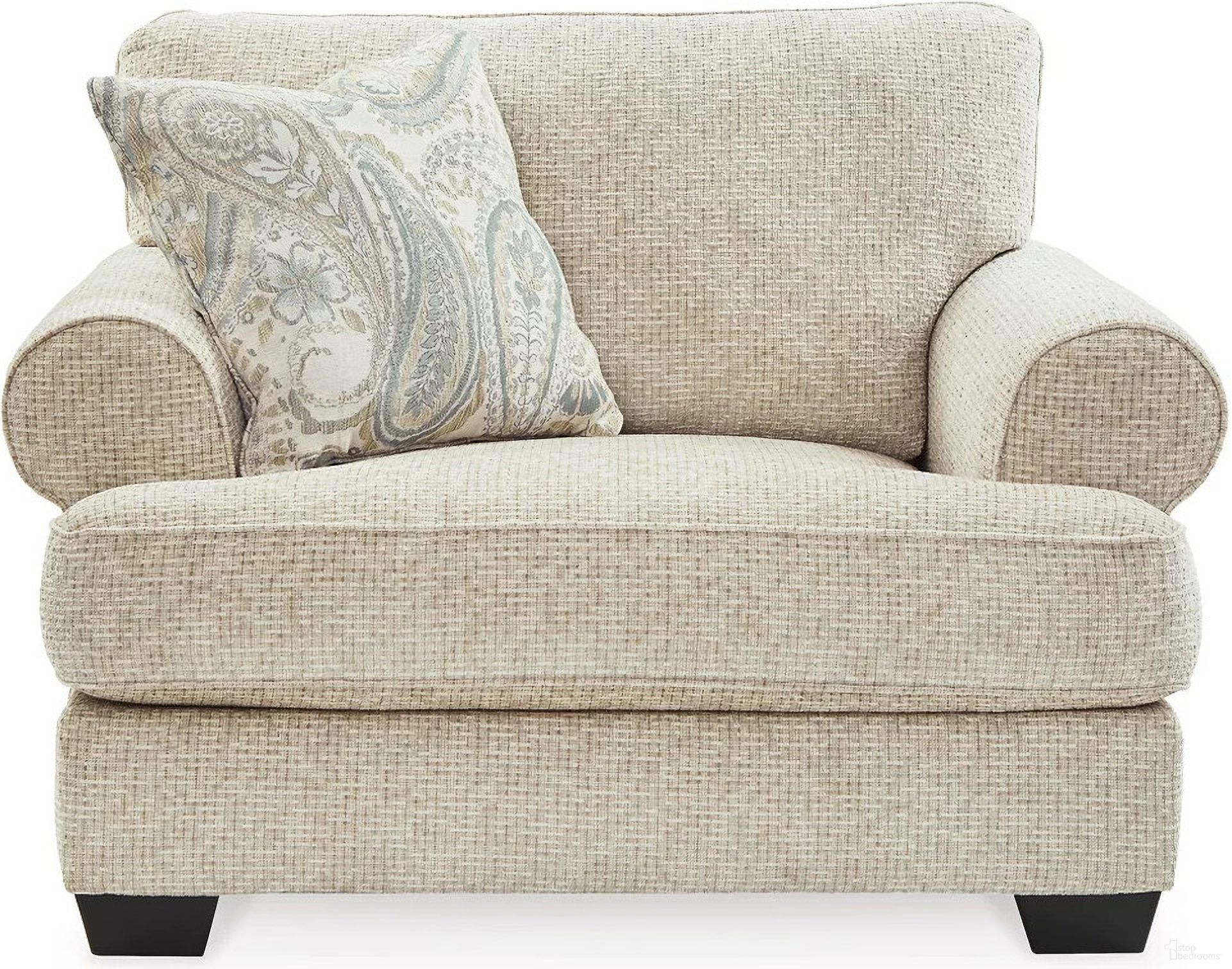 The appearance of Monaghan Oversized Chair In Sandstone designed by Signature Design by Ashley in the transitional interior design. This sandstone piece of furniture was selected by 1StopBedrooms from Monaghan Collection to add a touch of cosiness and style into your home. Sku: 9620523. Material: Fabric.