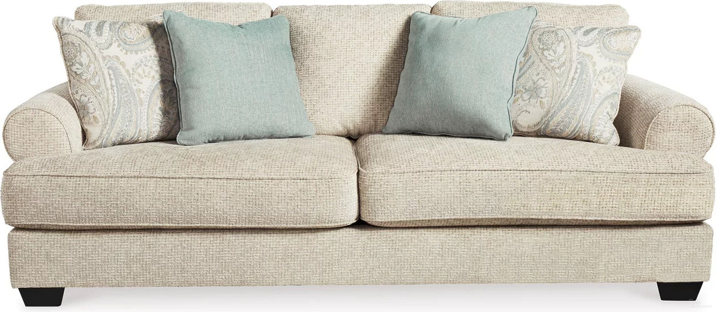 The appearance of Monaghan Sofa In Sandstone designed by Signature Design by Ashley in the transitional interior design. This sandstone piece of furniture  was selected by 1StopBedrooms from Monaghan Collection to add a touch of cosiness and style into your home. Sku: 9620538. Material: Fabric.