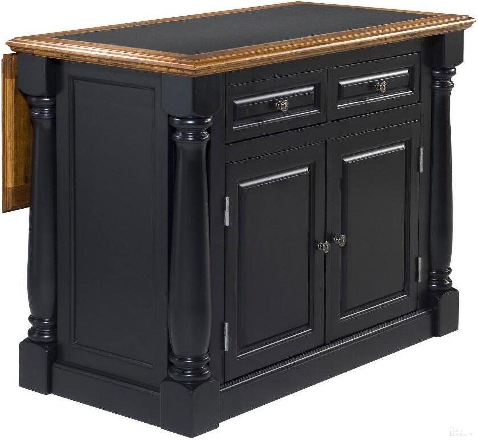 The appearance of Monarch Black Kitchen Island designed by Homestyles in the traditional interior design. This black piece of furniture was selected by 1StopBedrooms from Monarch Collection to add a touch of cosiness and style into your home. Sku: 5009-943;5008-941;5008-942. Material: Wood.
