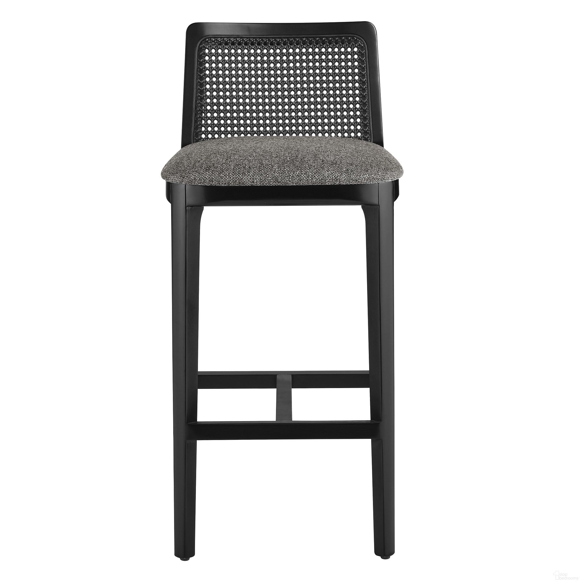 The appearance of Monarch Wood and Rattan Barstool In Black and Gray designed by Modway in the modern / contemporary interior design. This black and gray piece of furniture  was selected by 1StopBedrooms from Monarch Collection to add a touch of cosiness and style into your home. Sku: EEI-6846-BLK-BLK-GRY. Material: Wood.