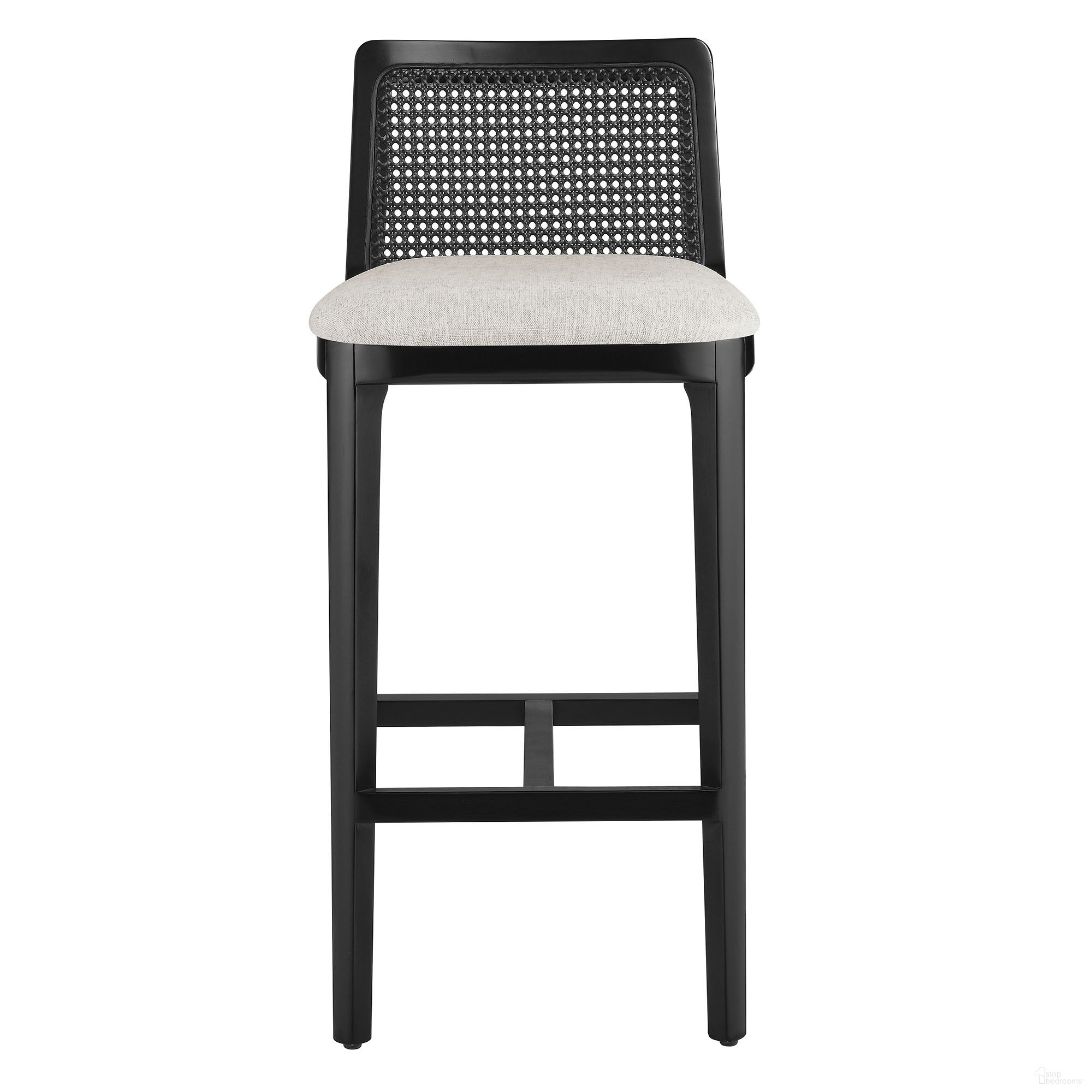 The appearance of Monarch Wood and Rattan Barstool In Black and Heathered Weave Ivory designed by Modway in the modern / contemporary interior design. This black/heathered weave ivory piece of furniture was selected by 1StopBedrooms from Monarch Collection to add a touch of cosiness and style into your home. Sku: EEI-6846-BLK-BLK-HEI. Material: Wood.