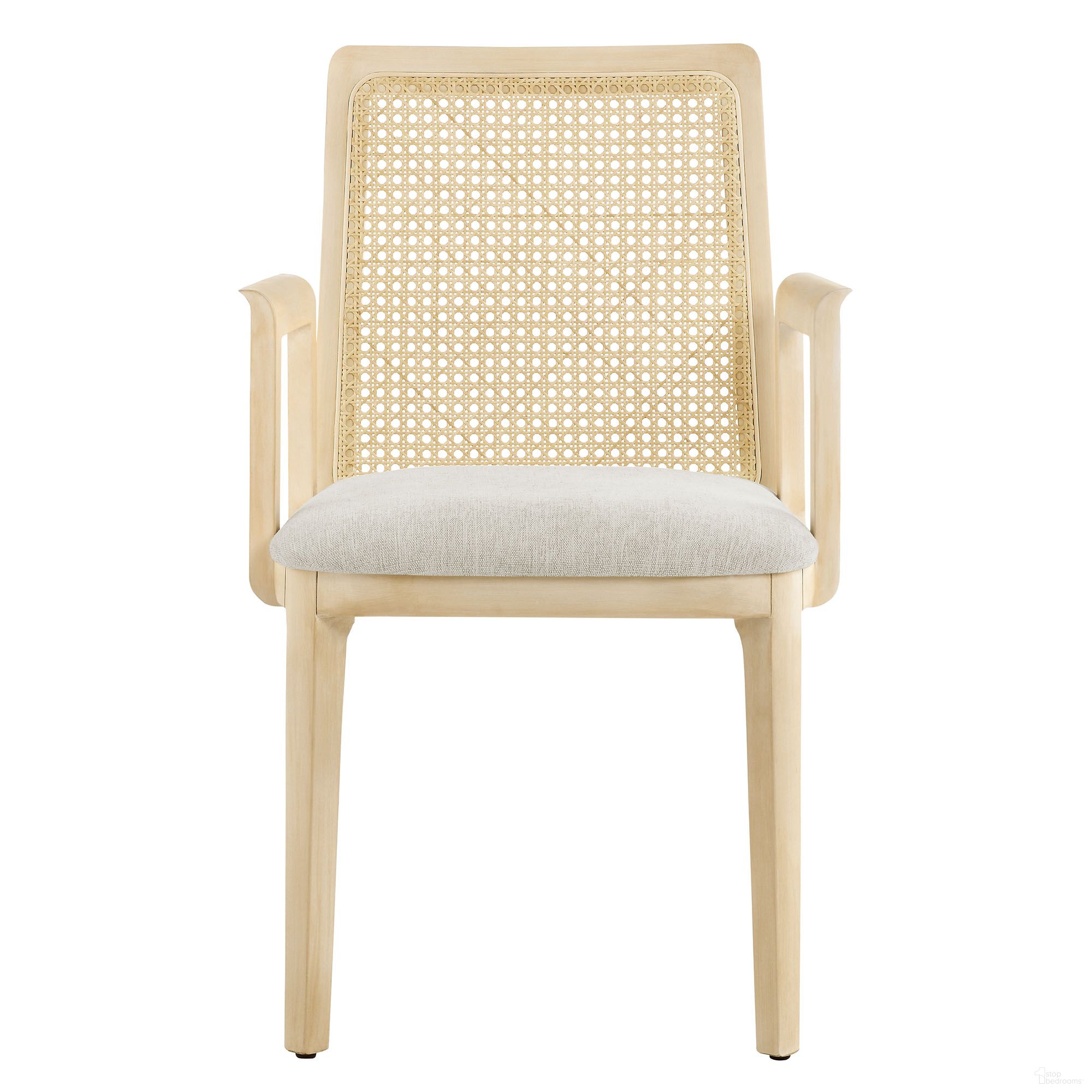 The appearance of Monarch Wood and Rattan Dining Armchair In Antique White and Heathered Weave Ivory designed by Modway in the modern / contemporary interior design. This antique white/heathered weave ivory piece of furniture was selected by 1StopBedrooms from Monarch Collection to add a touch of cosiness and style into your home. Sku: EEI-6844-AQW-NAT-HEI. Material: Wood. Chair Type: Arm Chair.