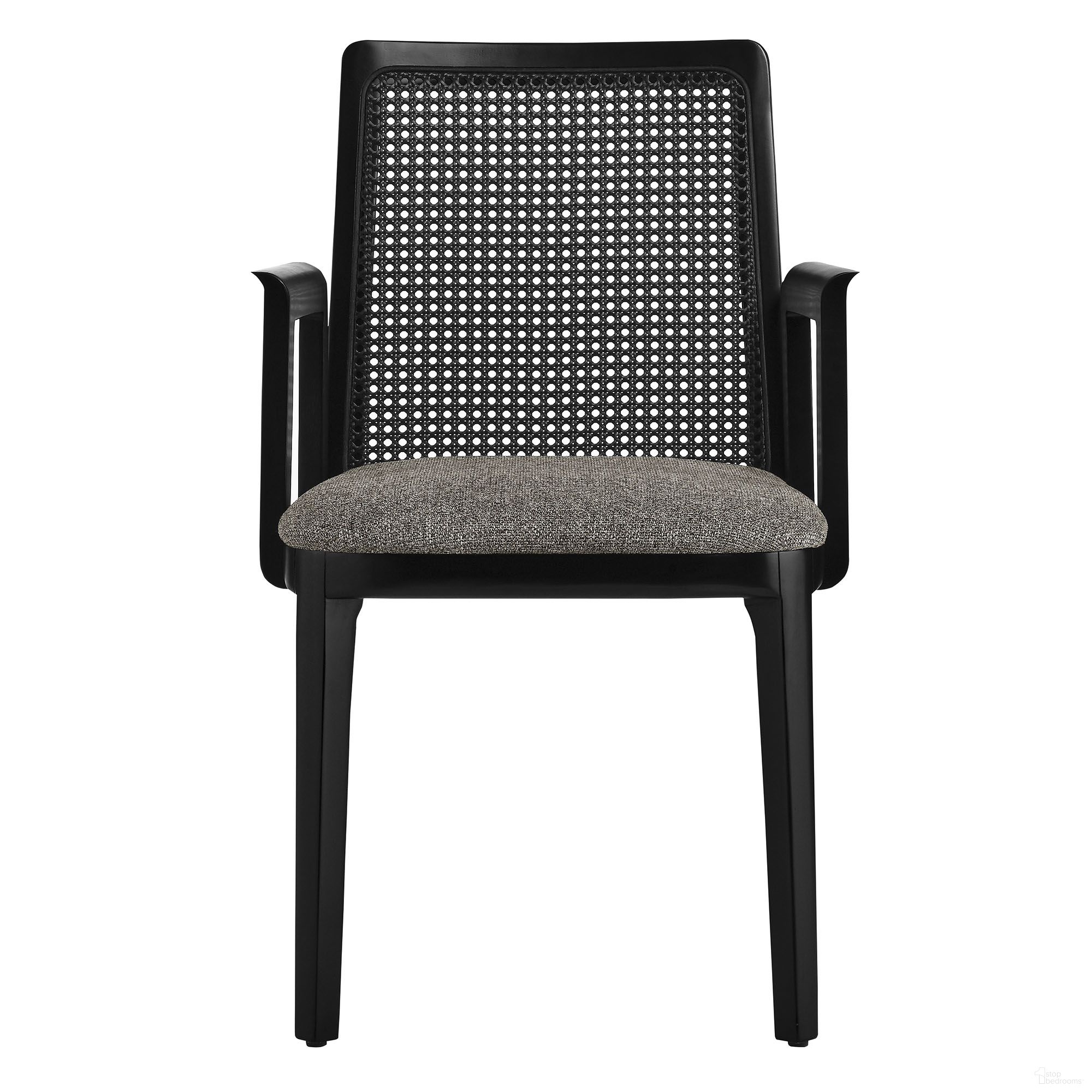 The appearance of Monarch Wood and Rattan Dining Armchair In Black and Gray designed by Modway in the modern / contemporary interior design. This black and gray piece of furniture was selected by 1StopBedrooms from Monarch Collection to add a touch of cosiness and style into your home. Sku: EEI-6844-BLK-BLK-GRY. Material: Wood. Chair Type: Arm Chair.