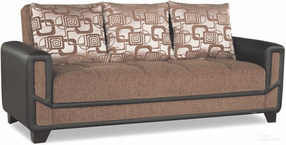 The appearance of Mondo Modern Upholstered Convertible Sofabed with Storage In Brown designed by Casamode in the modern / contemporary interior design. This brown piece of furniture was selected by 1StopBedrooms from Mondo Modern Collection to add a touch of cosiness and style into your home. Sku: MON-SB-BN. Material: Chenille.