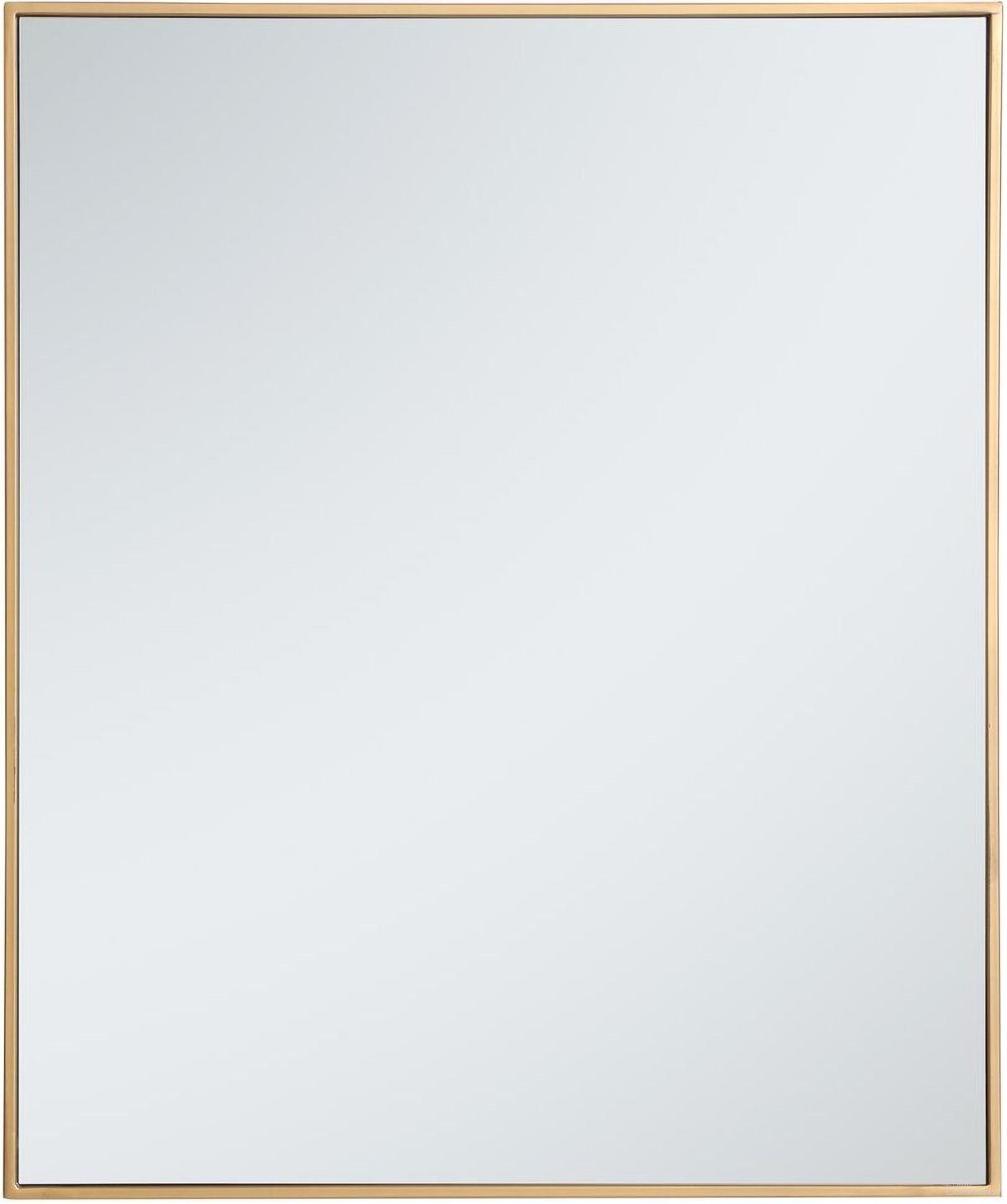 The appearance of Monet Brass Rectangle Mirror MR43036BR designed by Elegant Lighting in the modern / contemporary interior design. This brass piece of furniture was selected by 1StopBedrooms from Monet Collection to add a touch of cosiness and style into your home. Sku: MR43036BR. Material: Metal.