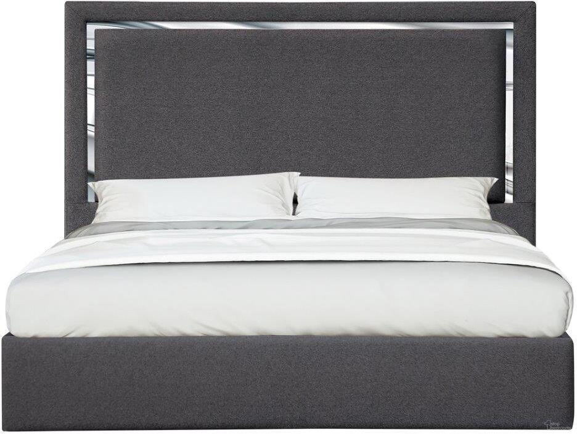 The appearance of Monet Charcoal Queen Upholstered Platform Bed designed by J&M in the modern / contemporary interior design. This charcoal piece of furniture  was selected by 1StopBedrooms from Monet Collection to add a touch of cosiness and style into your home. Sku: 18740-Q. Bed Type: Platform Bed. Material: Wood. Bed Size: Queen.