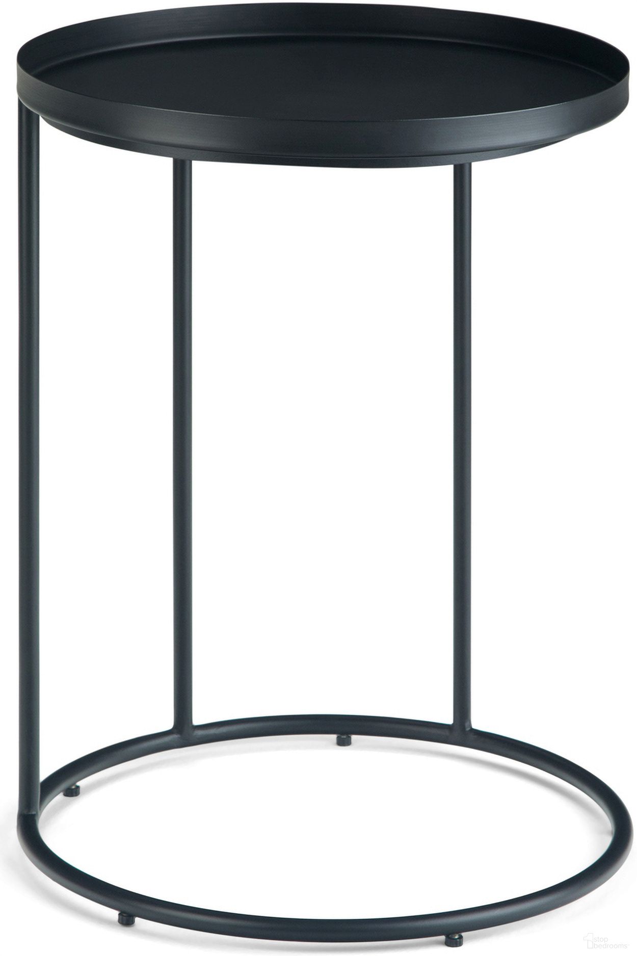 The appearance of Monet Metal Side Table In Black designed by Simpli Home in the industrial interior design. This black piece of furniture  was selected by 1StopBedrooms from Monet Collection to add a touch of cosiness and style into your home. Sku: AXCMNT-09. Material: Metal.