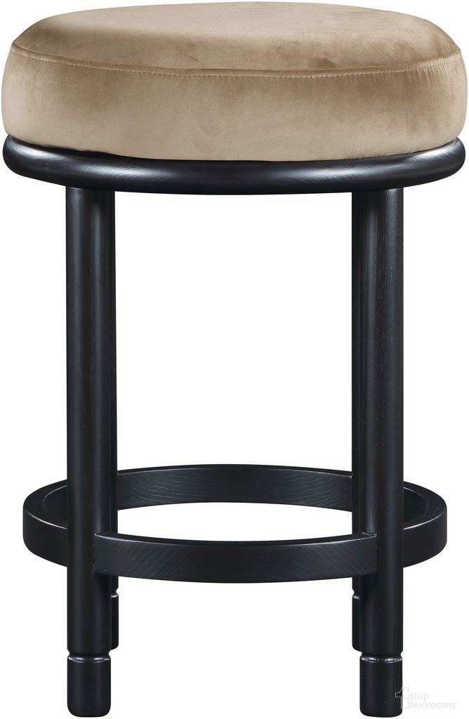 The appearance of Monette Velvet Counter Stool In Black and Beige designed by Meridian in the modern / contemporary interior design. This black and beige piece of furniture was selected by 1StopBedrooms from Monette Collection to add a touch of cosiness and style into your home. Sku: 977Beige-C. Material: Velvet.