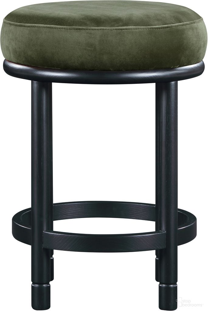 The appearance of Monette Velvet Counter Stool In Black and Green designed by Meridian in the modern / contemporary interior design. This black/green piece of furniture was selected by 1StopBedrooms from Monette Collection to add a touch of cosiness and style into your home. Sku: 977Green-C. Material: Velvet.