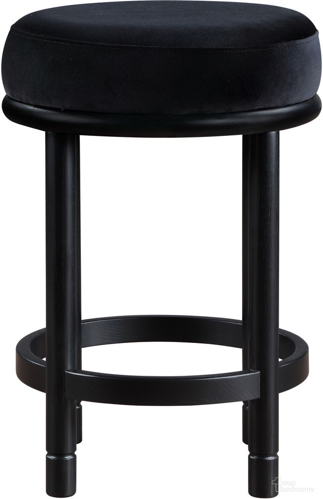 The appearance of Monette Velvet Counter Stool In Black designed by Meridian in the modern / contemporary interior design. This black piece of furniture was selected by 1StopBedrooms from Monette Collection to add a touch of cosiness and style into your home. Sku: 977Black-C. Material: Velvet.