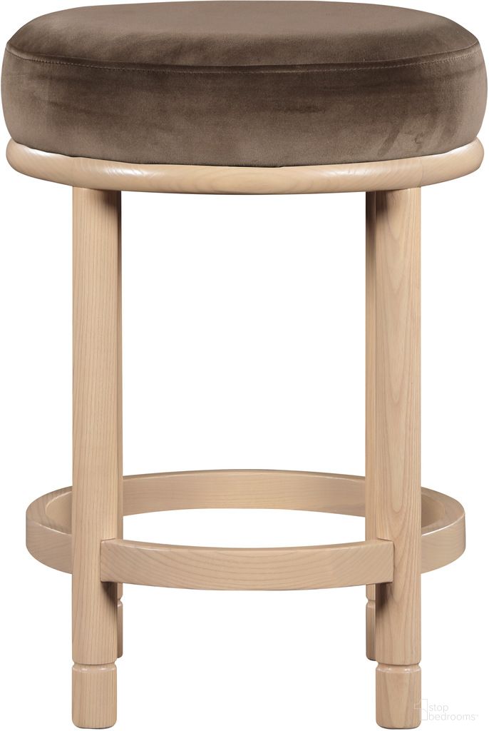 The appearance of Monette Velvet Counter Stool In Brown and Natural designed by Meridian in the modern / contemporary interior design. This brown and natural piece of furniture was selected by 1StopBedrooms from Monette Collection to add a touch of cosiness and style into your home. Sku: 976Brown-C. Material: Velvet.