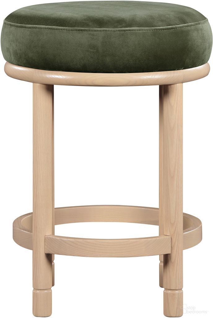 The appearance of Monette Velvet Counter Stool In Green and Natural designed by Meridian in the modern / contemporary interior design. This green and natural piece of furniture was selected by 1StopBedrooms from Monette Collection to add a touch of cosiness and style into your home. Sku: 976Green-C. Material: Velvet.