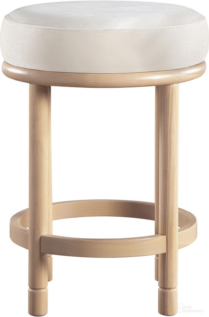The appearance of Monette Velvet Counter Stool In Natural and Cream designed by Meridian in the modern / contemporary interior design. This natural/cream piece of furniture was selected by 1StopBedrooms from Monette Collection to add a touch of cosiness and style into your home. Sku: 976Cream-C. Material: Velvet.
