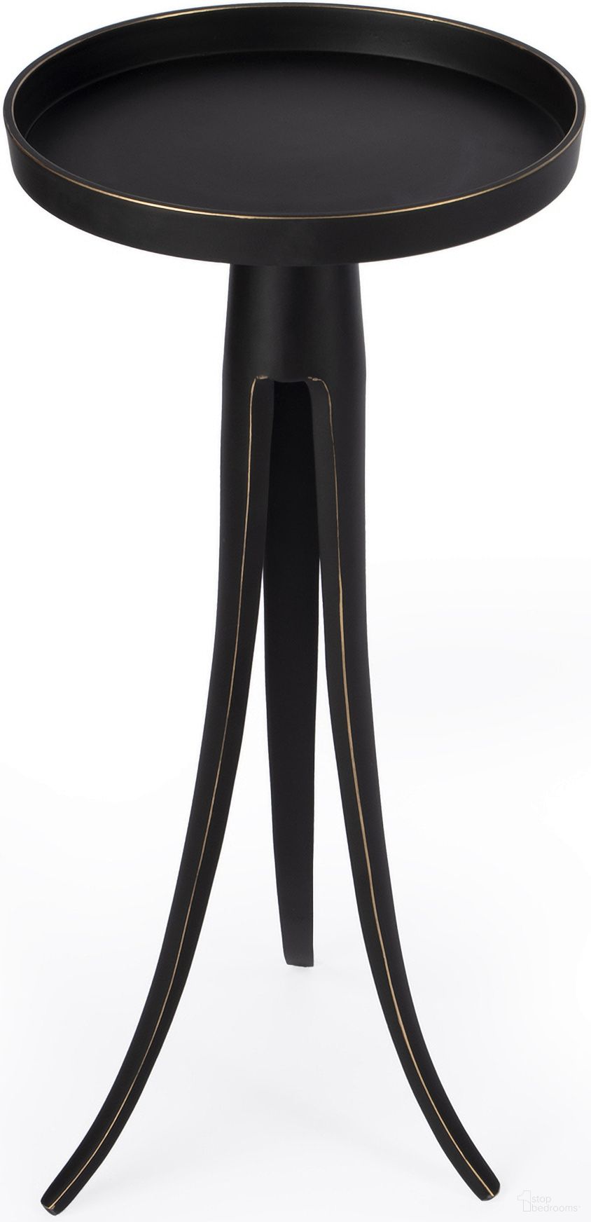 The appearance of Monique Large Pedestal Side Table In Black designed by Butler Specialty Company in the modern / contemporary interior design. This black piece of furniture  was selected by 1StopBedrooms from Monique Collection to add a touch of cosiness and style into your home. Sku: 5637025. Material: Aluminum.