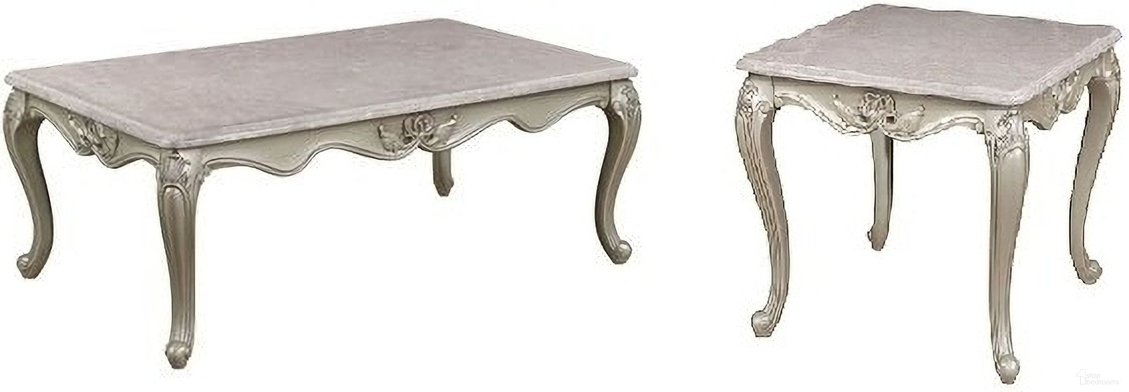 The appearance of Monique Occasional Table Set In White designed by New Classic in the traditional interior design. This white piece of furniture was selected by 1StopBedrooms from Monique Collection to add a touch of cosiness and style into your home. Sku: T502T-10;T502T-20. Material: Marble.