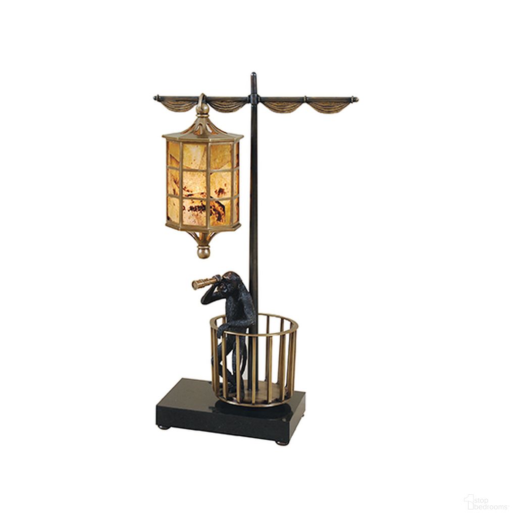 The appearance of Monkey Lookout Decorative Lamp In Brass and Amber designed by Maitland-Smith in the modern / contemporary interior design. This brass/amber piece of furniture was selected by 1StopBedrooms from Maitland Smith Collection to add a touch of cosiness and style into your home. Sku: 8313-17. Material: Brass.