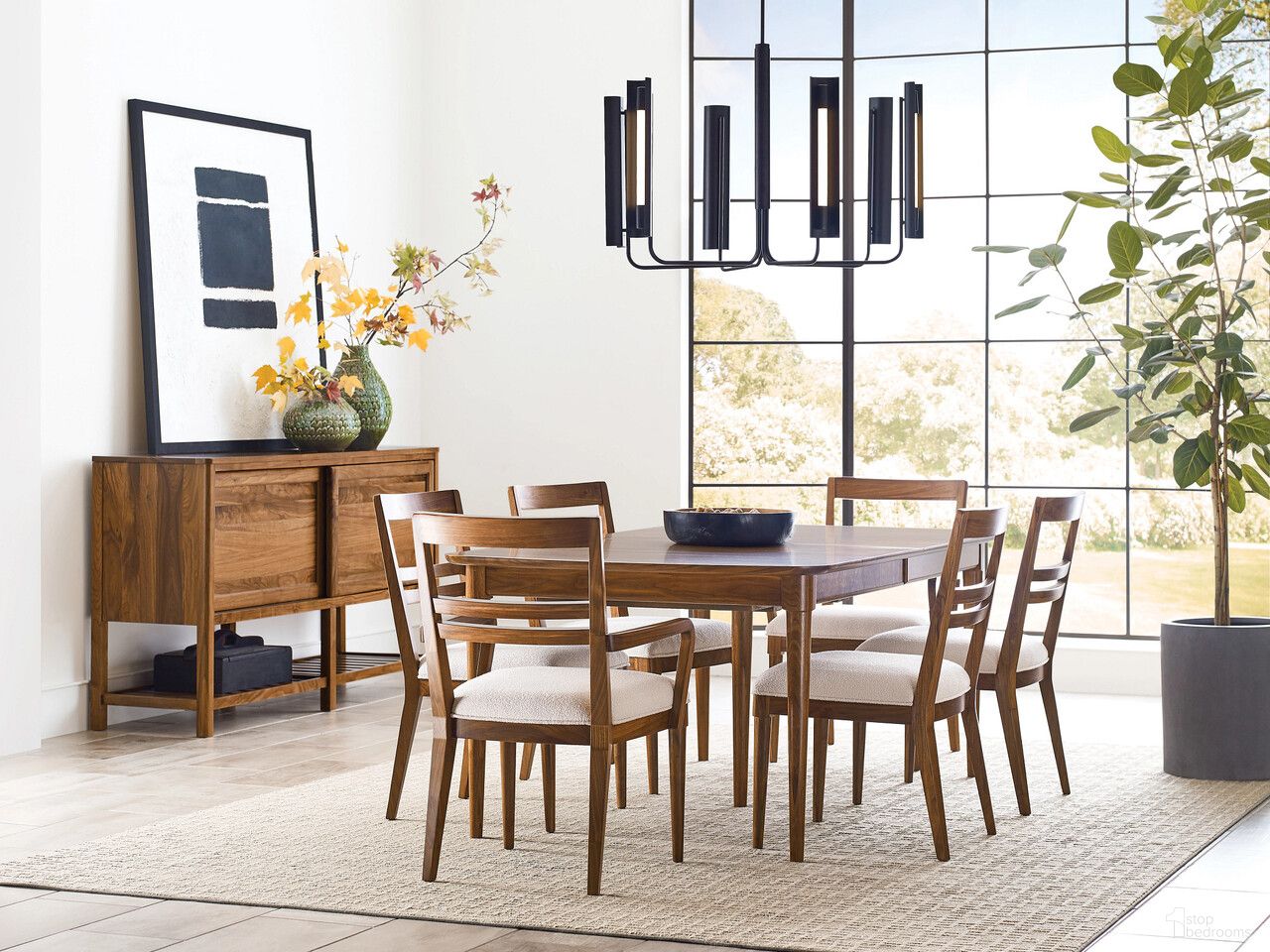 The appearance of Monogram Dining Set In Walnut designed by Kincaid in the modern / contemporary interior design. This walnut piece of furniture  was selected by 1StopBedrooms from Monogram Collection to add a touch of cosiness and style into your home. Sku: 315-744;315-622;315-622;315-622;315-622. Table Base Style: Legs. Material: Wood. Table Top Shape: Rectangular. Size: 42" x 76".