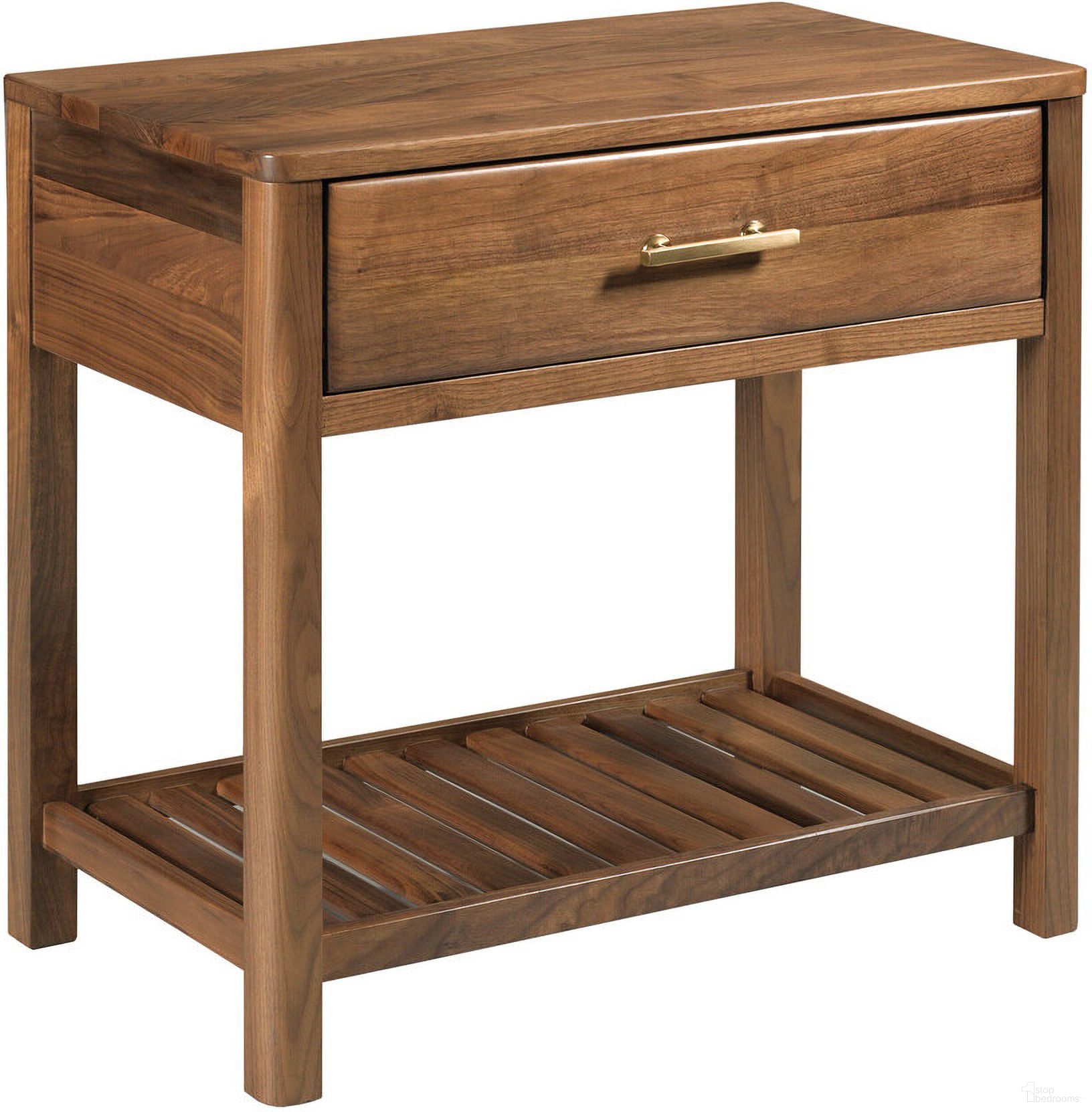 The appearance of Monogram Highland Open Nightstand In Walnut designed by Kincaid in the modern / contemporary interior design. This walnut piece of furniture was selected by 1StopBedrooms from Monogram Collection to add a touch of cosiness and style into your home. Sku: 315-422. Material: Wood.
