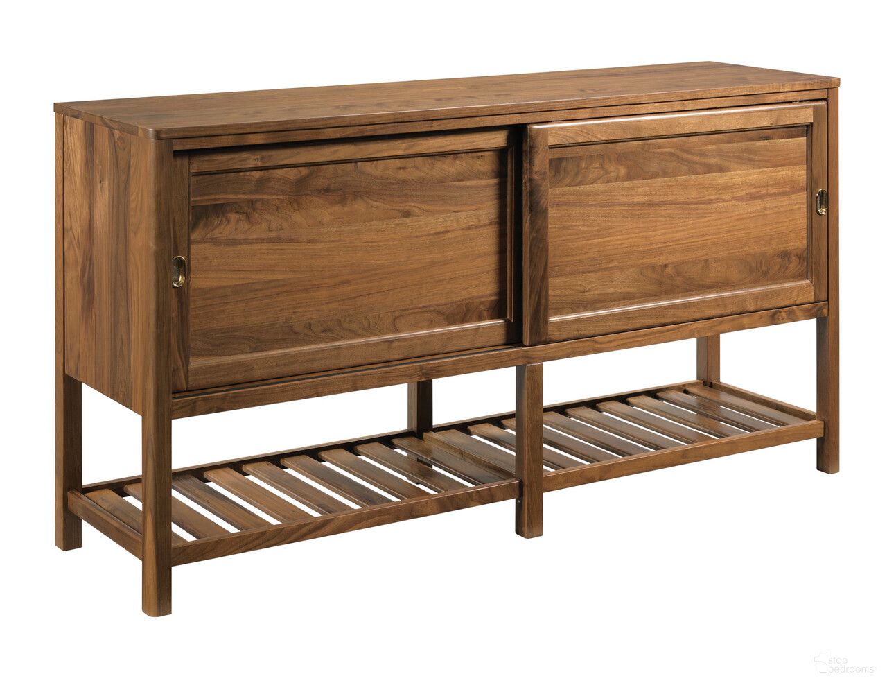 The appearance of Monogram Roanoke Buffet In Walnut designed by Kincaid in the transitional interior design. This walnut piece of furniture  was selected by 1StopBedrooms from Monogram Collection to add a touch of cosiness and style into your home. Sku: 315-850. Material: Wood.
