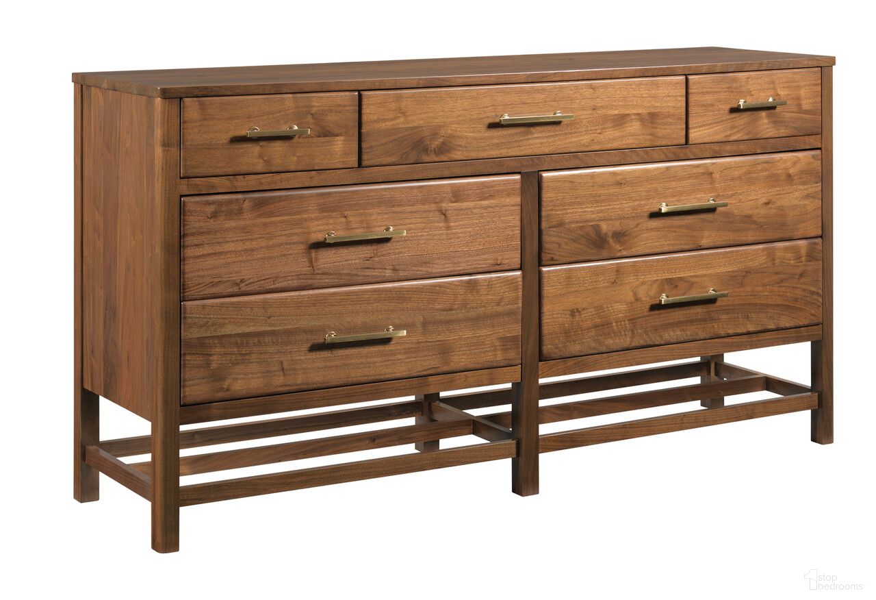 The appearance of Monogram Wonderland Seven Drawer Dresser In Walnut designed by Kincaid in the modern / contemporary interior design. This walnut piece of furniture was selected by 1StopBedrooms from Monogram Collection to add a touch of cosiness and style into your home. Sku: 315-130. Material: Wood.