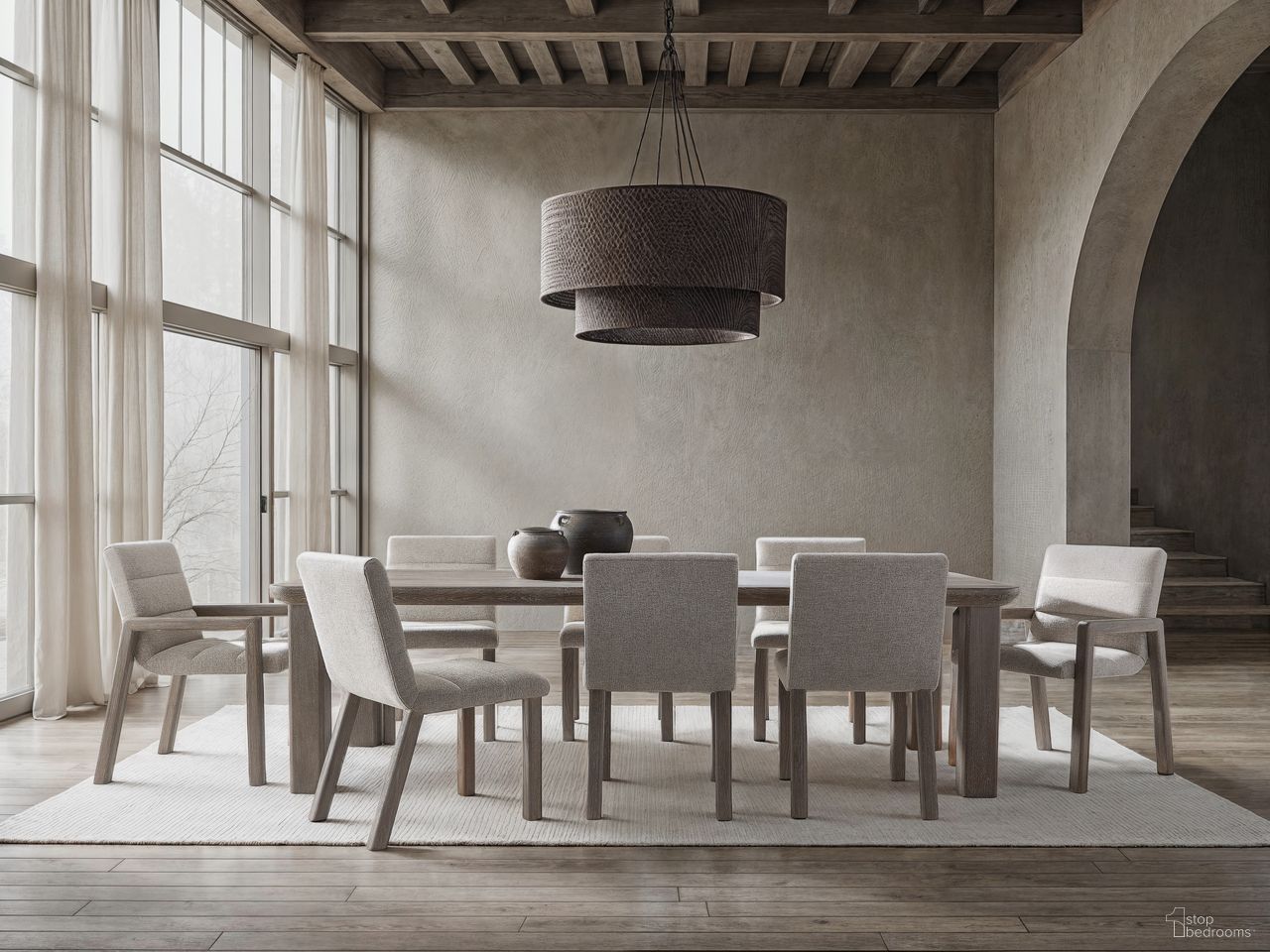 The appearance of Monolith Dining Room Set In Brown designed by Bernhardt in the modern / contemporary interior design. This brown piece of furniture was selected by 1StopBedrooms from Monolith Collection to add a touch of cosiness and style into your home. Sku: 343222;343543. Material: Wood. Table Top Shape: Rectangular. Size: 44" x 84".