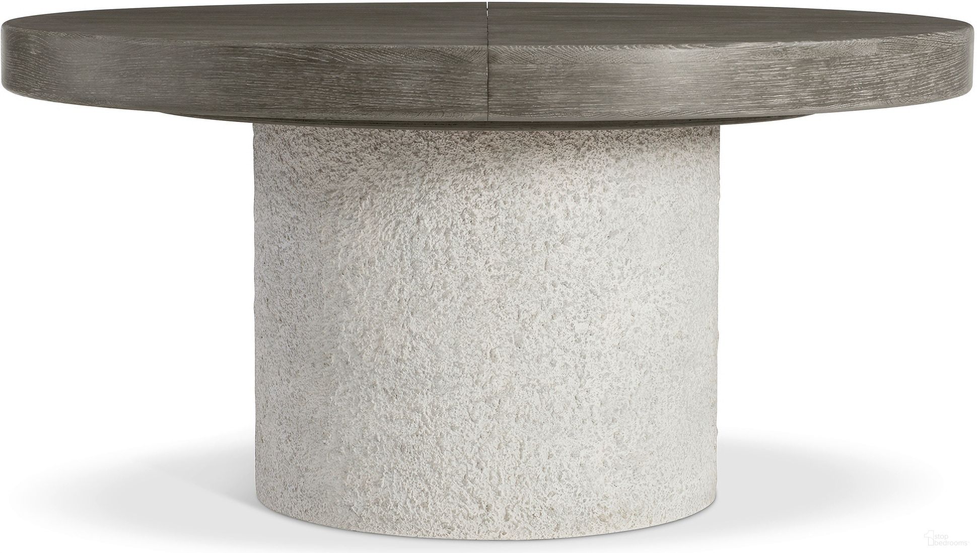 The appearance of Monolith Dining Table In Beige designed by Bernhardt in the transitional interior design. This beige piece of furniture was selected by 1StopBedrooms from Monolith Collection to add a touch of cosiness and style into your home. Sku: 343272;343274. Table Base Style: Pedestal. Table Top Shape: Round. Material: Wood. Size: 60".