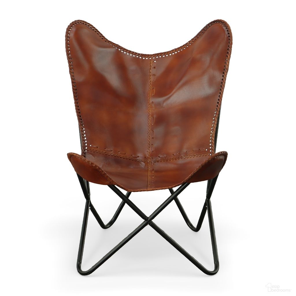 The appearance of Monroe Butterfly Chair In Black and Brown Upholstery designed by Carolina Living in the modern / contemporary interior design. This brown/black piece of furniture  was selected by 1StopBedrooms from Monroe Collection to add a touch of cosiness and style into your home. Sku: BC3134-BLK. Material: Iron.