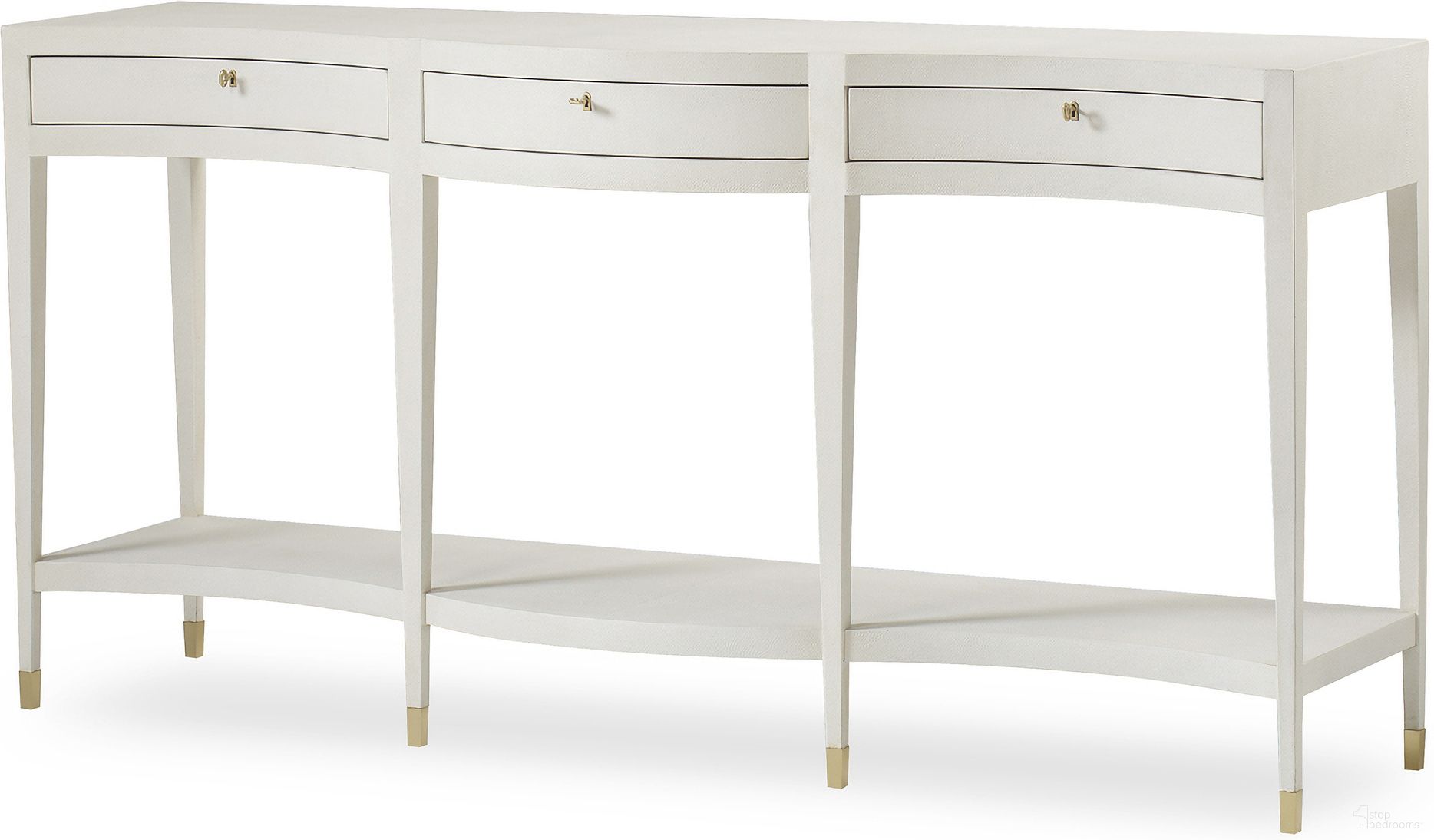 The appearance of Monroe Console In Ivory designed by Century Furniture in the modern / contemporary interior design. This ivory piece of furniture was selected by 1StopBedrooms from Monarch Collection to add a touch of cosiness and style into your home. Sku: MN5788. Material: Poplar Solid.