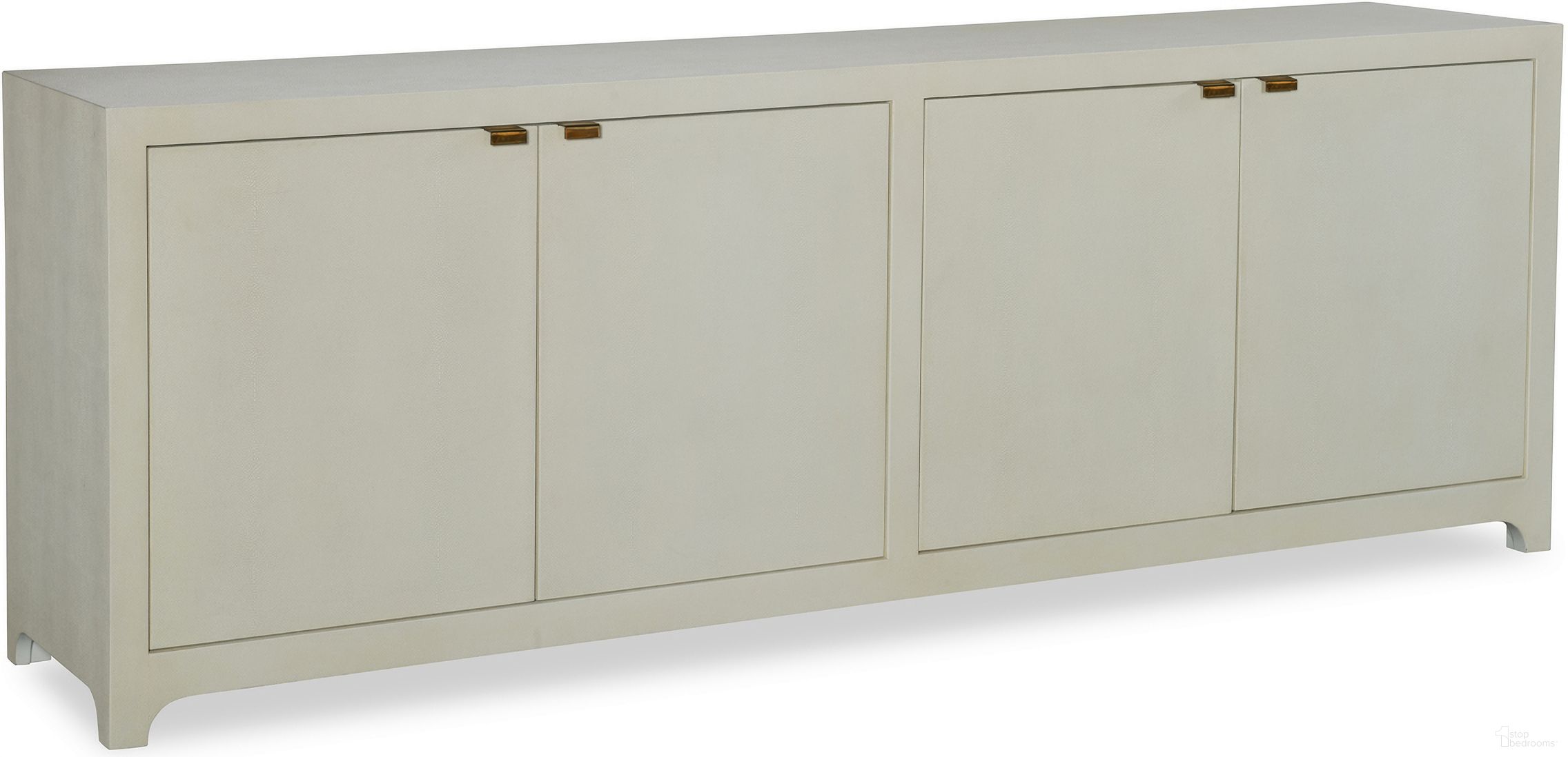 The appearance of Monroe Credenza In Ivory designed by Century Furniture in the modern / contemporary interior design. This ivory piece of furniture was selected by 1StopBedrooms from Monarch Collection to add a touch of cosiness and style into your home. Sku: MN5801. Material: Poplar Solid.