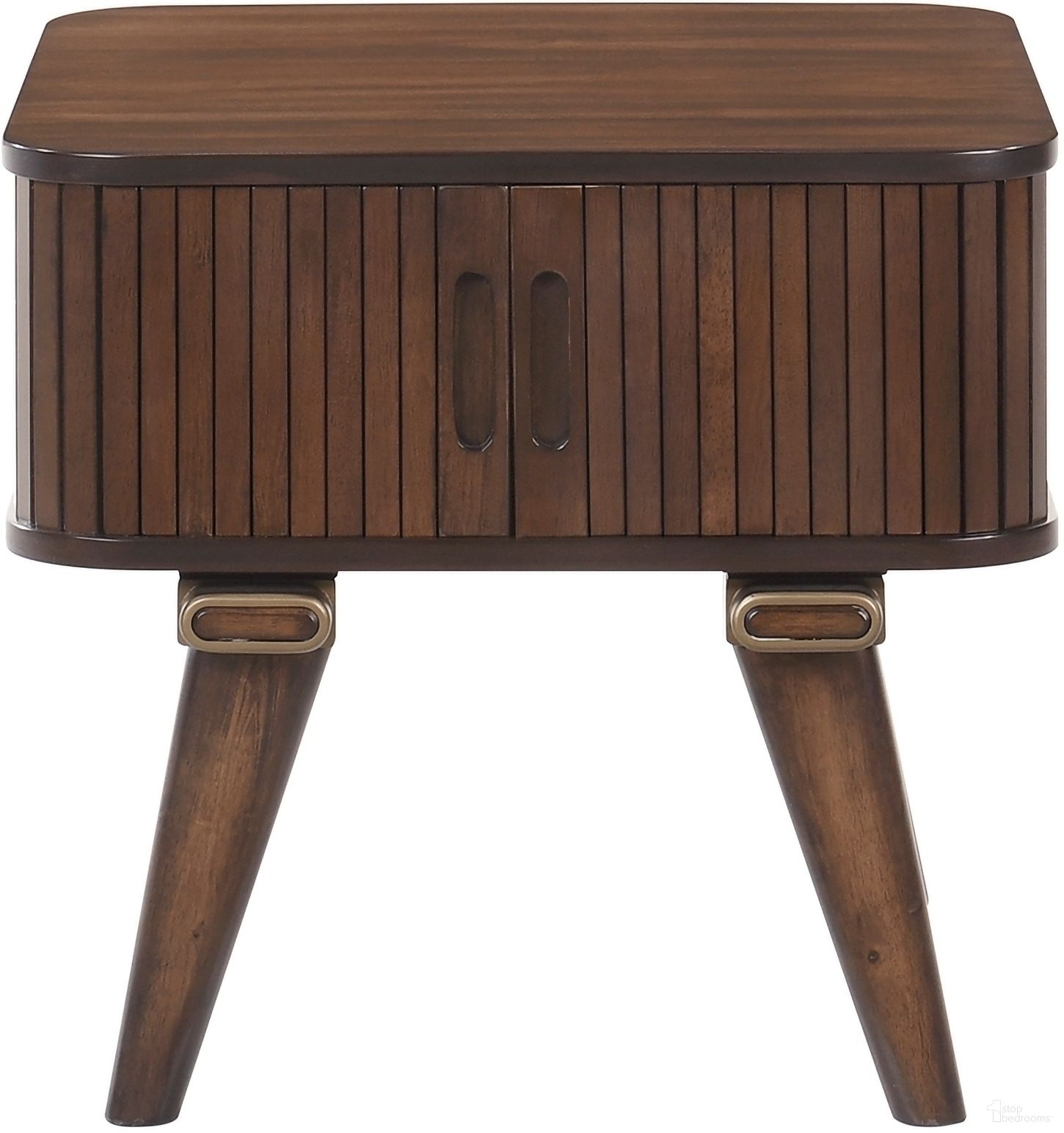 The appearance of Monroe End Table In Brown and Walnut designed by Homelegance in the modern / contemporary interior design. This brown and walnut piece of furniture was selected by 1StopBedrooms from Monroe Collection to add a touch of cosiness and style into your home. Sku: 5901-04. Material: Walnut Veneer.