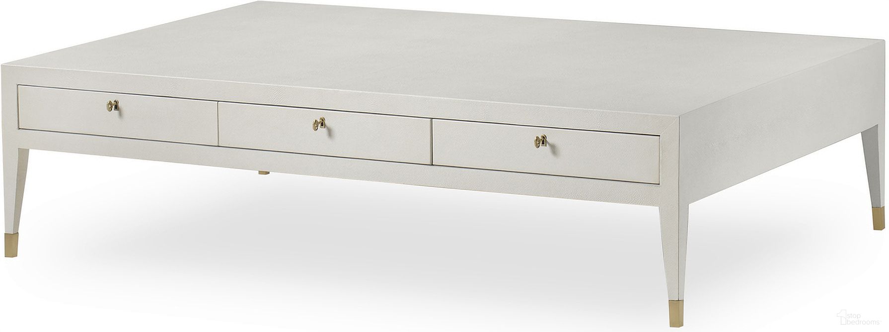 The appearance of Monroe Grand Coffee Table In Ivory designed by Century Furniture in the modern / contemporary interior design. This ivory piece of furniture was selected by 1StopBedrooms from Monarch Collection to add a touch of cosiness and style into your home. Sku: MN5786. Material: Poplar Solid.