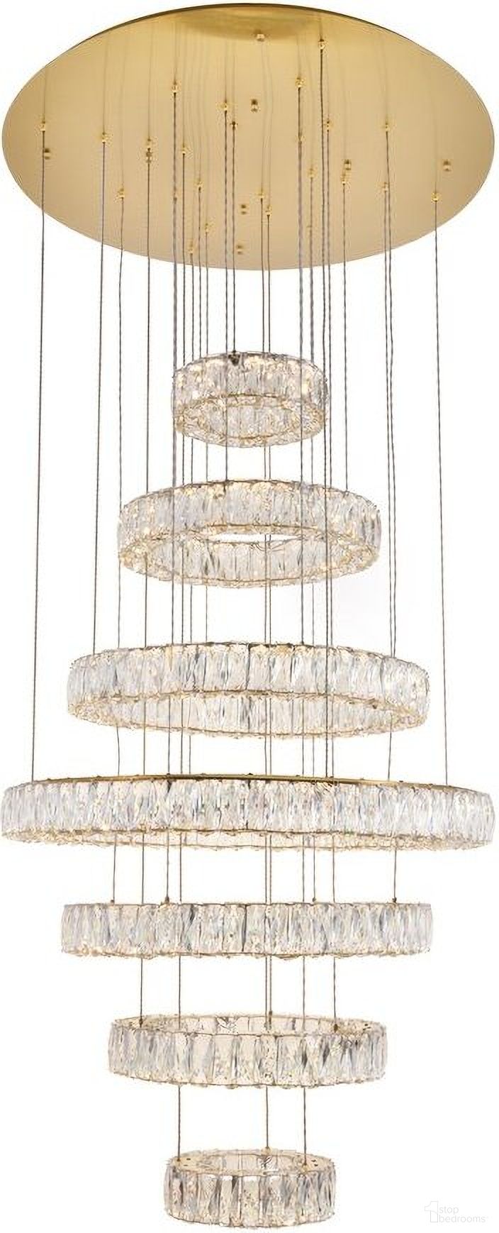 Monroe Integrated Led Light Gold Chandelier 3503G34G