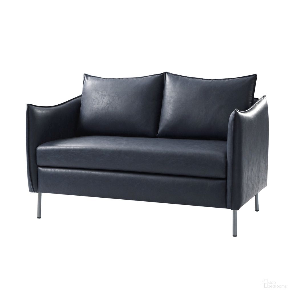 The appearance of Monroe Loveseat In Navy designed by Karat Home in the modern / contemporary interior design. This navy piece of furniture was selected by 1StopBedrooms from Monroe Collection to add a touch of cosiness and style into your home. Sku: SFM1145-NAV. Material: Faux Leather.