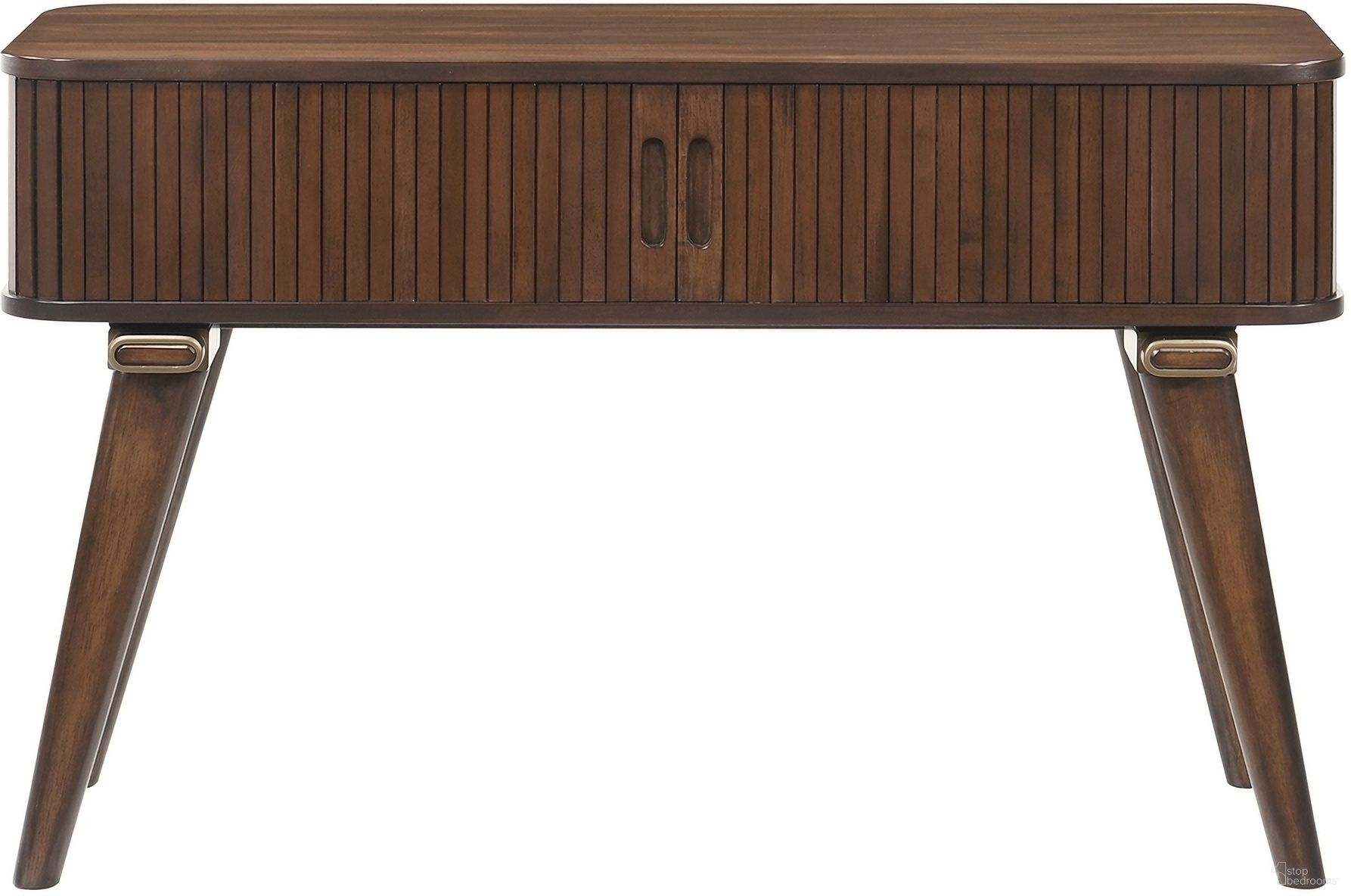The appearance of Monroe Sofa Table In Brown and Walnut designed by Homelegance in the modern / contemporary interior design. This brown and walnut piece of furniture was selected by 1StopBedrooms from Monroe Collection to add a touch of cosiness and style into your home. Sku: 5901-05. Material: Walnut Veneer.