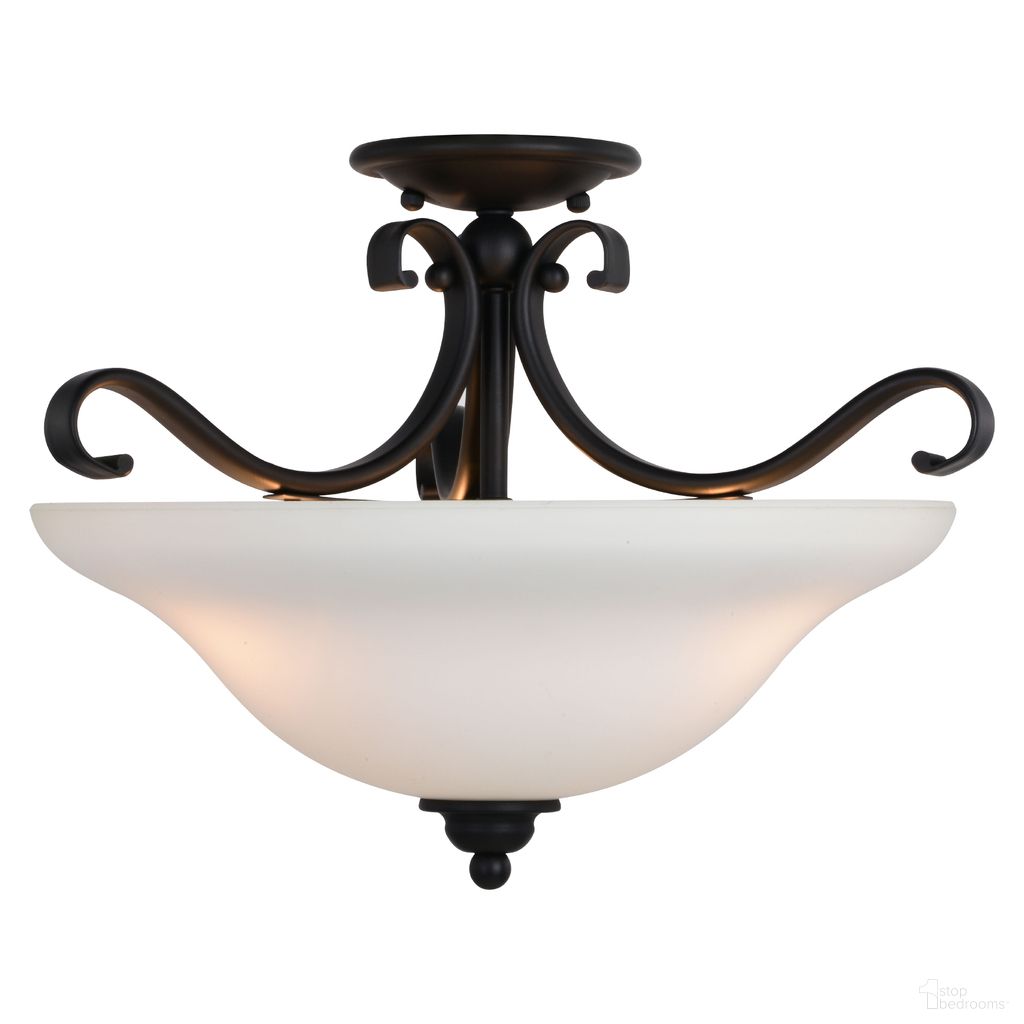 The appearance of Monrovia 17 Inch Semi-Flush Mount or Pendant (Dual Mount) In Oil Rubbed Bronze designed by Vaxcel in the transitional interior design. This oil rubbed bronze piece of furniture  was selected by 1StopBedrooms from Monrovia Collection to add a touch of cosiness and style into your home. Sku: C0272. Material: Steel.