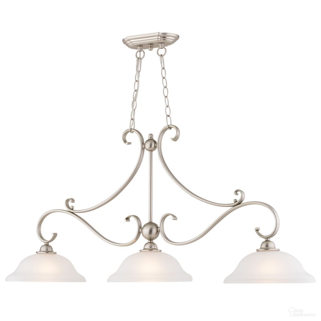 The appearance of Monrovia 3 Light Linear Chandelier In Brushed Nickel designed by Vaxcel in the transitional interior design. This brushed nickel piece of furniture was selected by 1StopBedrooms from Monrovia Collection to add a touch of cosiness and style into your home. Sku: H0299. Material: Metal.